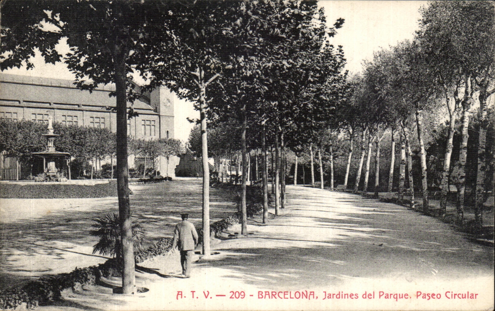 CPA Barcelona Jardines del Parque Paseo Circular