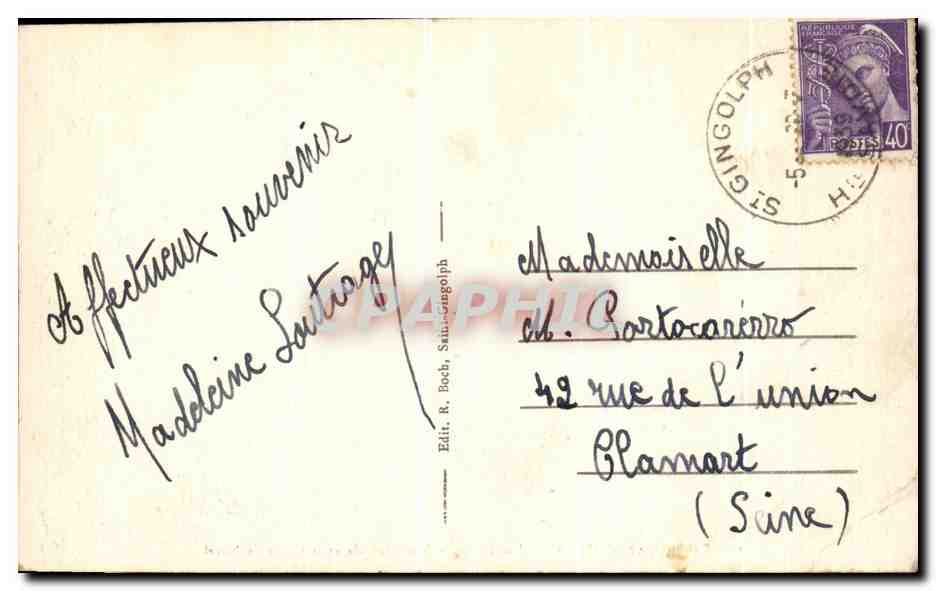 CPA Saint Gingolph Lac Leman Vue Generale et le Creux de Novel — Rückseite