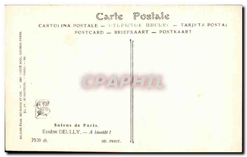 CPA Salons de Paris Eugene Deully A Bientot  — Verso