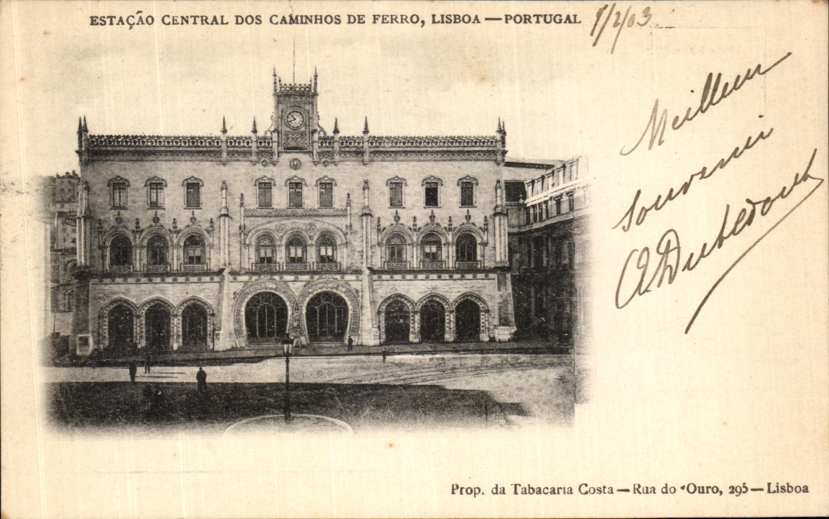 CPA Estacao Central Dos Caminhos De Ferro Lisboa Portugal 
