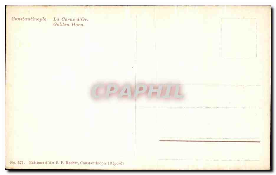 CPA Constantinople La Corne d Or Turquie  — Verso
