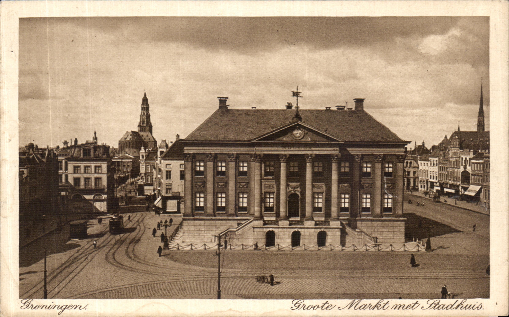 CPA Groningen Groote Marktmet Stadhuis