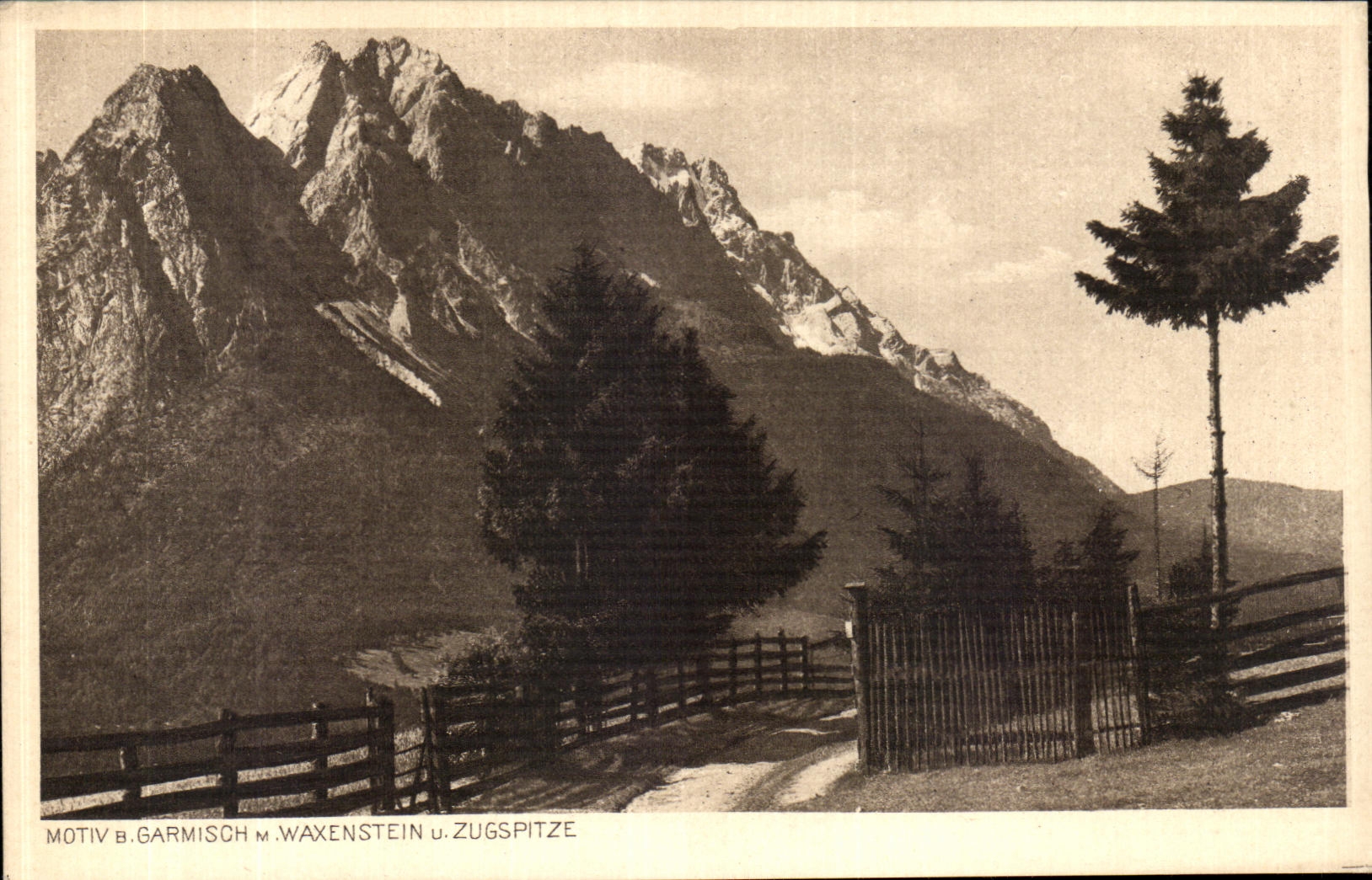 CPA Motiv B Garmisch M Waxwnstein U Zugespitze