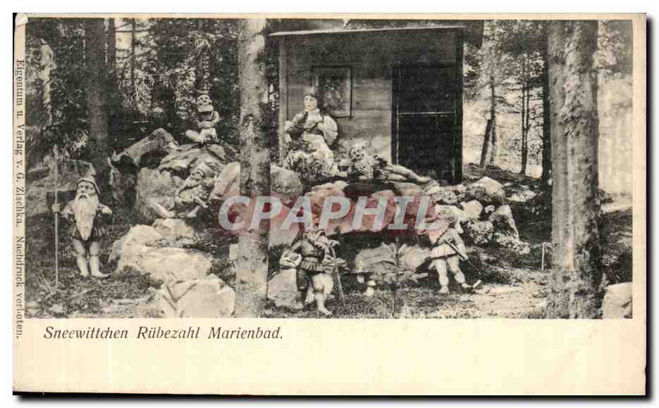 CPA Sneewittchen Rubezahl Marienbad Blanche neige et les sept nains 