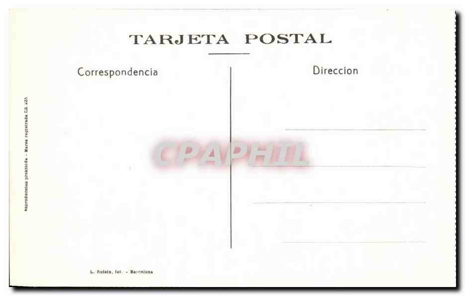 CPA Barcelona Titadaho Ferrocarril aero — Rückseite