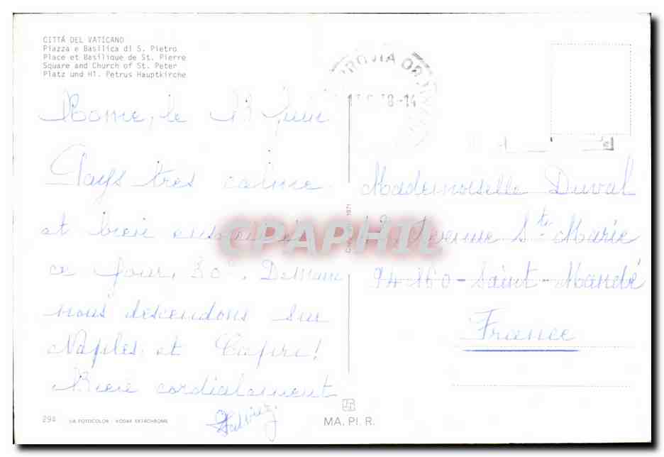 CPM Citta Del Vaticano Rome  — Verso