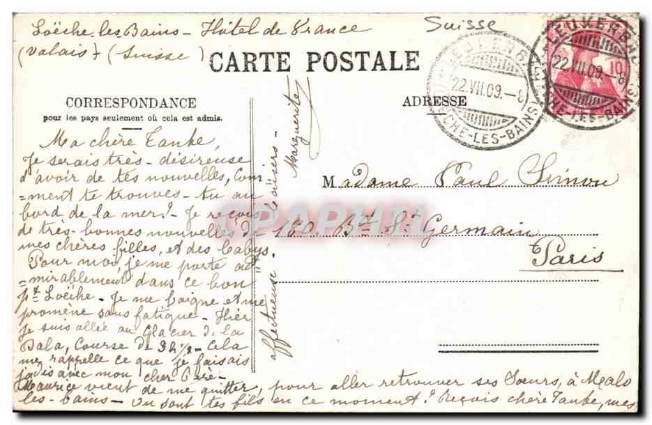 CPA Loueche les Bains Le Promenade Geneve — Back