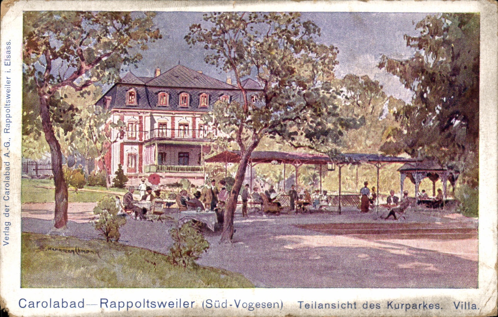 CPA Carolabad Rappoltsweiler Teilansicht des Kurparkes Villa