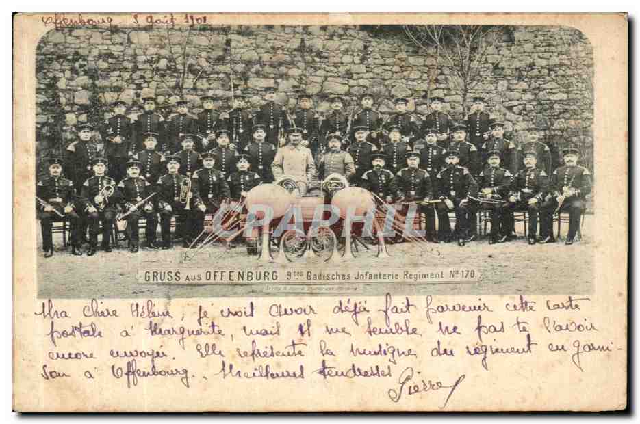 Offenburg — 3 août 1901 — 9ème Badech Infanterie Regiment N°170