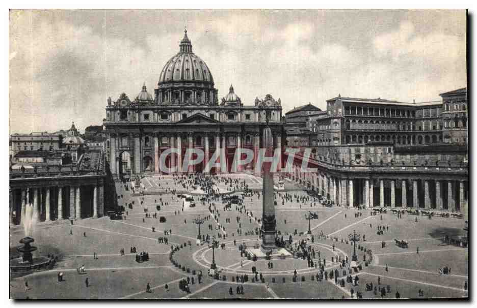 CPA Citta Del Vaticano St Feter a Square the Baslicia Place Saint Pierre Et La Basilique 