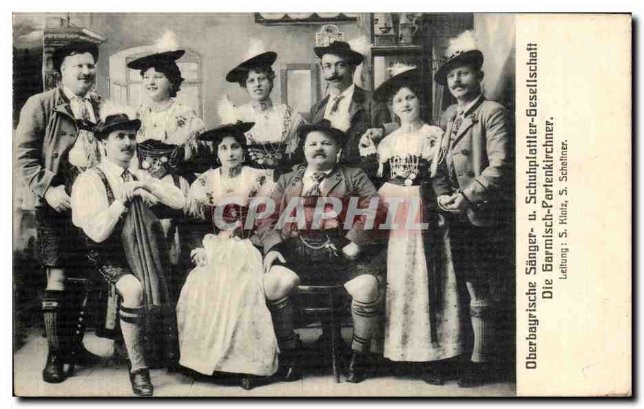 CPA Die Garmisch Partenkirchner Folklore Costume