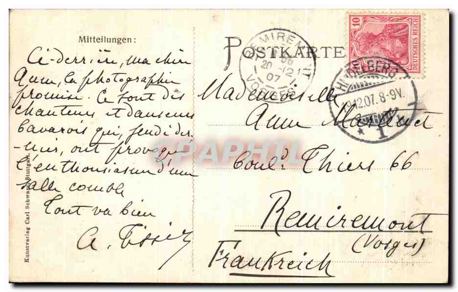 CPA Die Garmisch Partenkirchner Folklore Costume — Verso