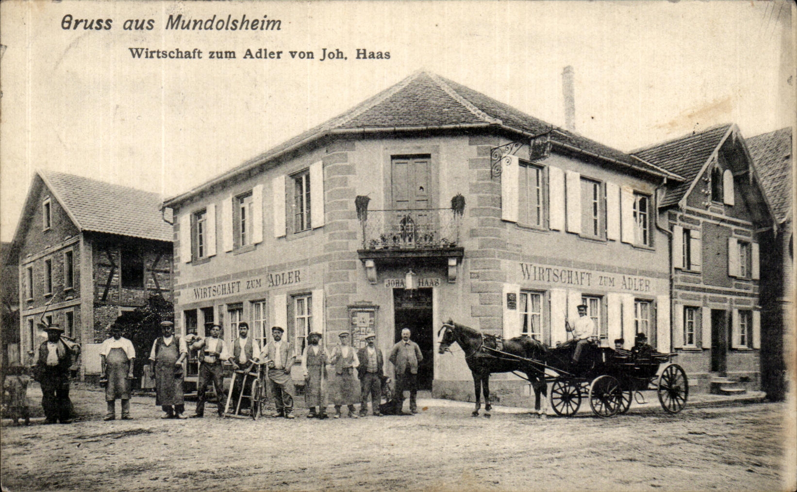Mundolsheim — Wirtschaft zum Adler von Joh. Haas — Imprime
