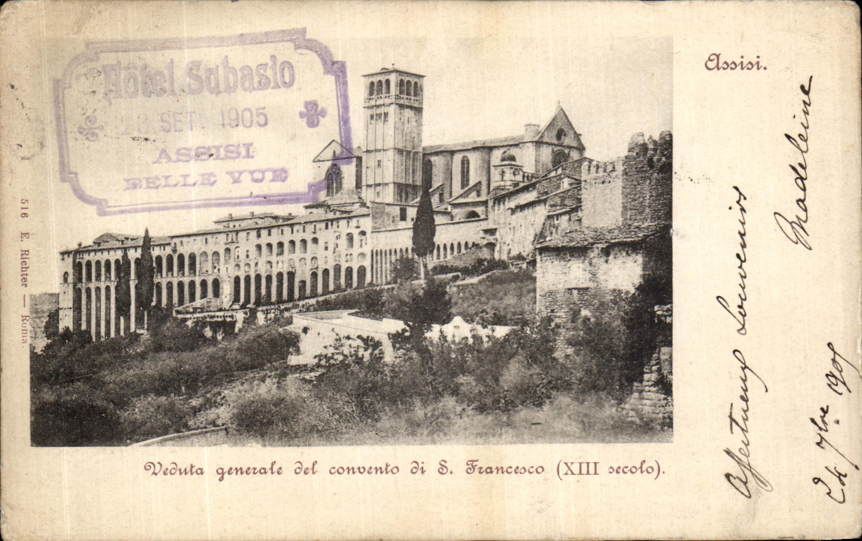 CPA Assisi Veduta generale del convento di S Francesco