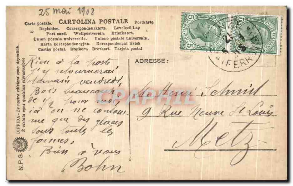 CPA Firenze Arco trionfale — Rückseite