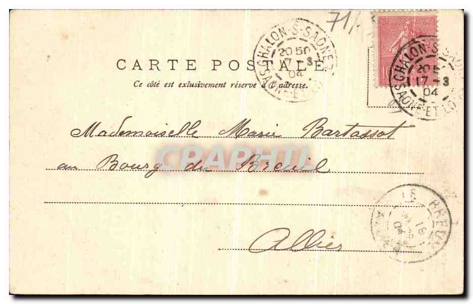 CPA Chalon Sur Saone Palais de Justice Monument Thevenin — Back