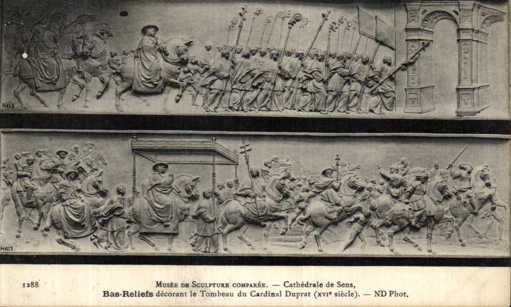 Bas-reliefs décorant le tombeau du Cardinal Duprat — Cathédrale de Sens — Musée de Sculpture Comparée — ND Phot.