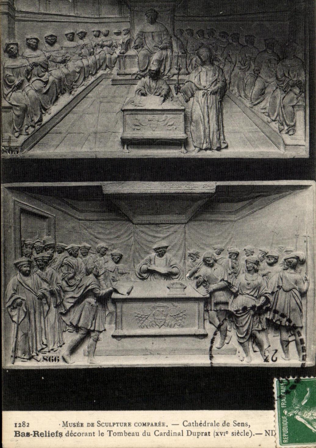 Bas-Reliefs du Tombeau du Cardinal Duprat — Cathédrale de Sens, xvi° siècle — Musée de Sculpture Comparée