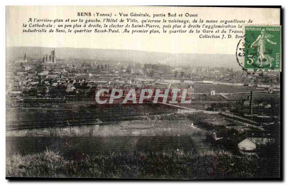 CPA Sens Vue generale Partie Sud Et ouest