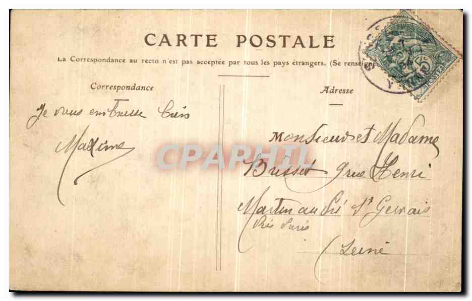 CPA Sens Le Tapis Vert — Verso