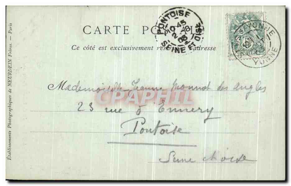 CPA Sens La Cathedrale portail Sud dit de Moise — Rückseite