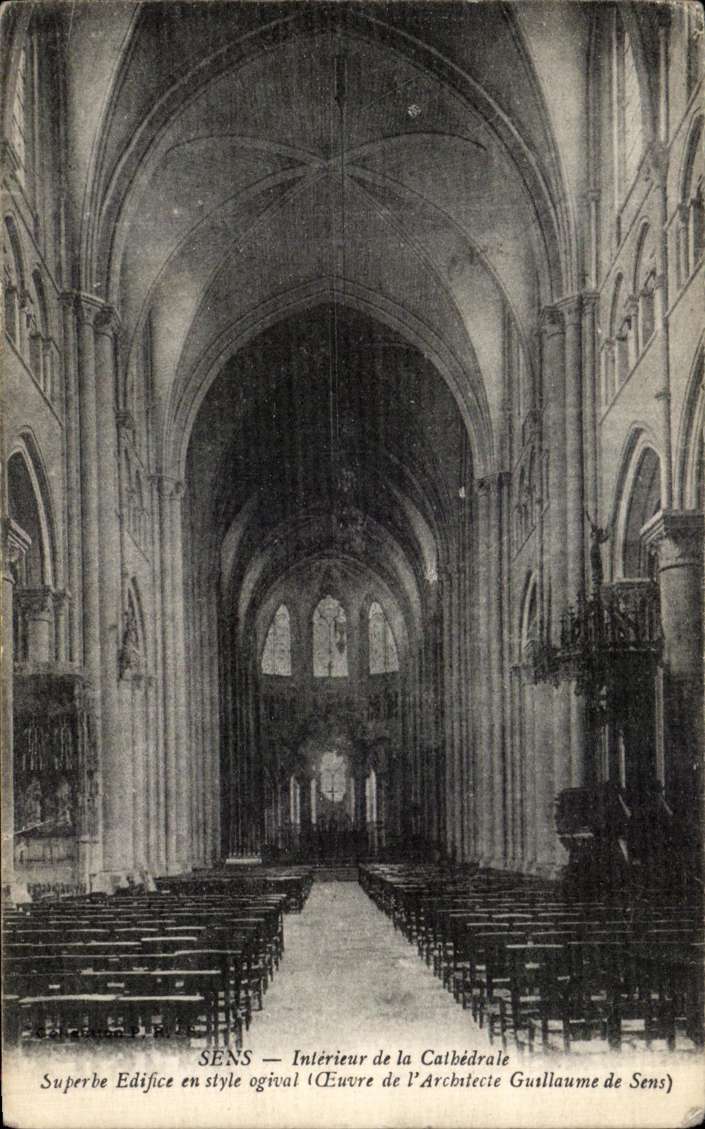 SENS — Intérieur de la Cathédrale (Œuvre de l'Architecte Guillaume de Sens)