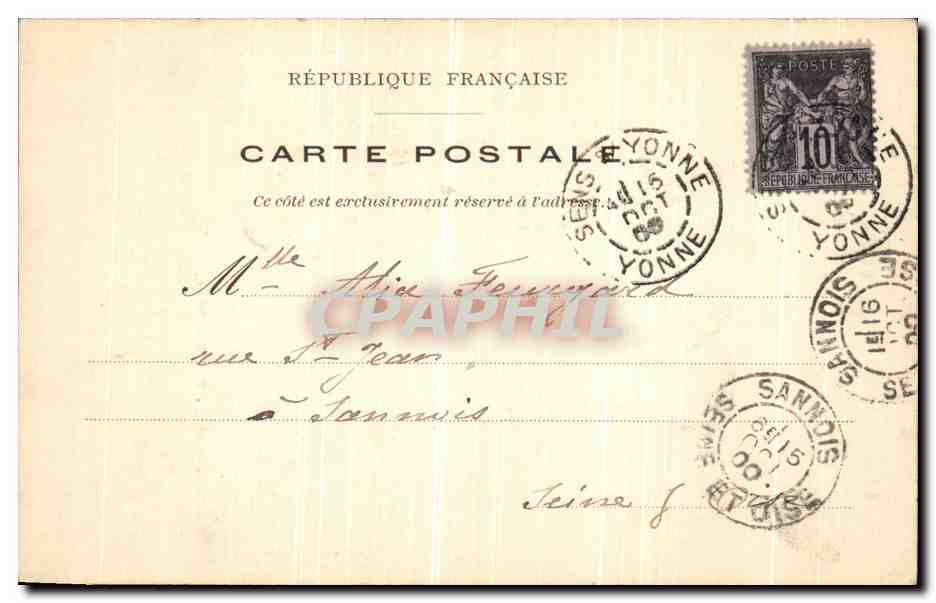 CPA Sens Cathedrale Grand Portail — Rückseite