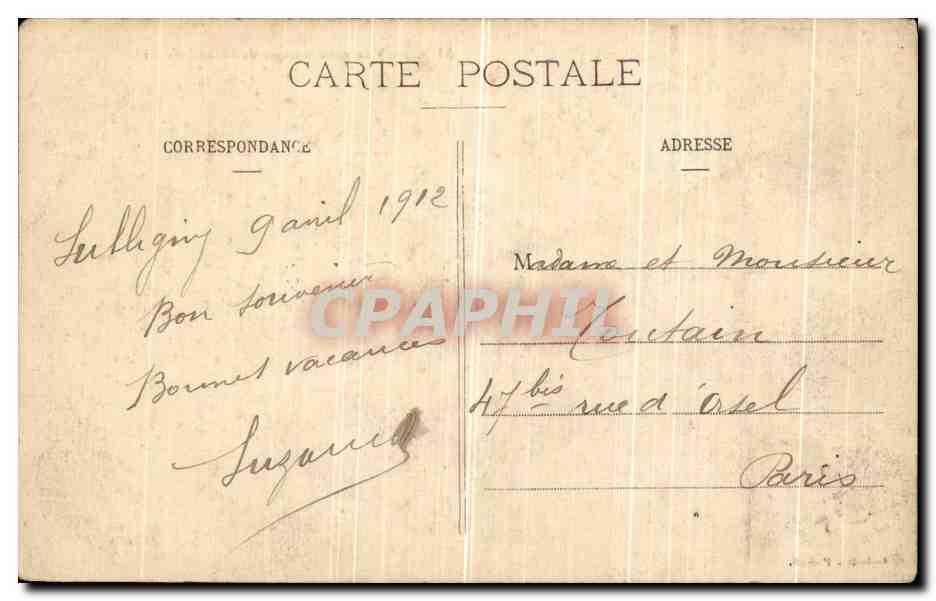 Sens - Vue panoramique de l'Hôtel de Ville — Éditeur : Transports de Carionnage — Verso