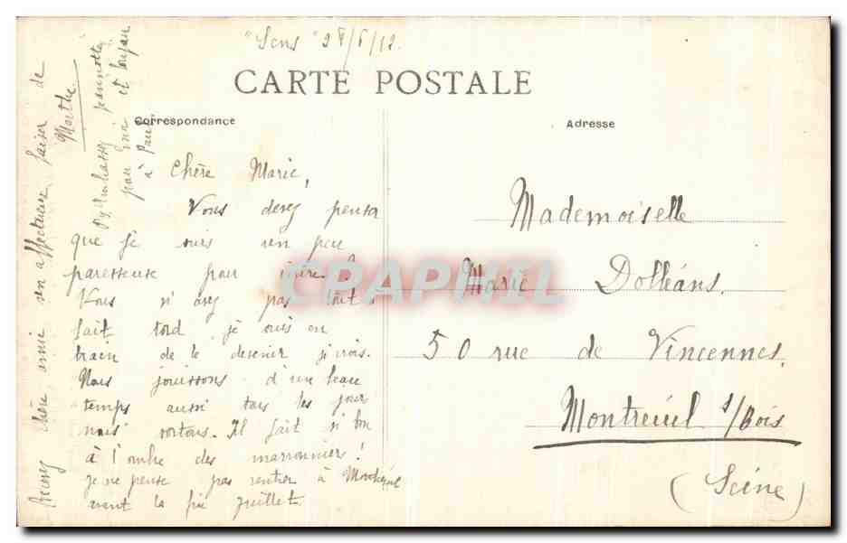 SENS — Statue du Baron Thénard, œuvre de Droz — Société Anonyme Capital 300 Millions — Reverso