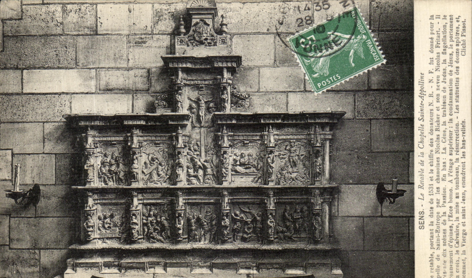 Sens - Le Retable de la Chapelle Sainte-Apolline — éditeur Cliché Pissot, n° de série non visible