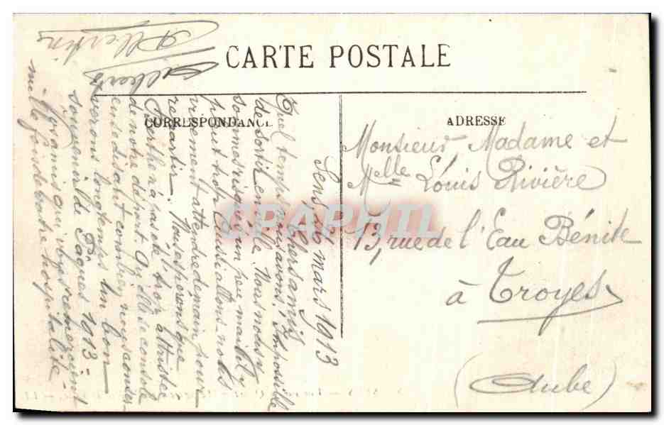 CPA Sens Vue Sur La Quartier Madagascar et l hotel de ville — Rückseite