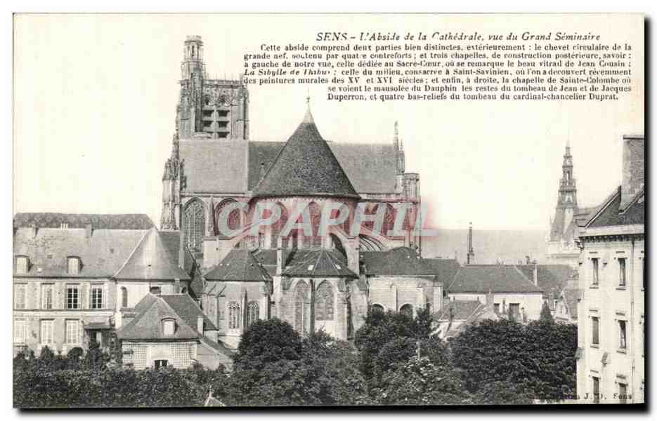 CPA Sens L abside de la cathedrale vue du grand seminaire