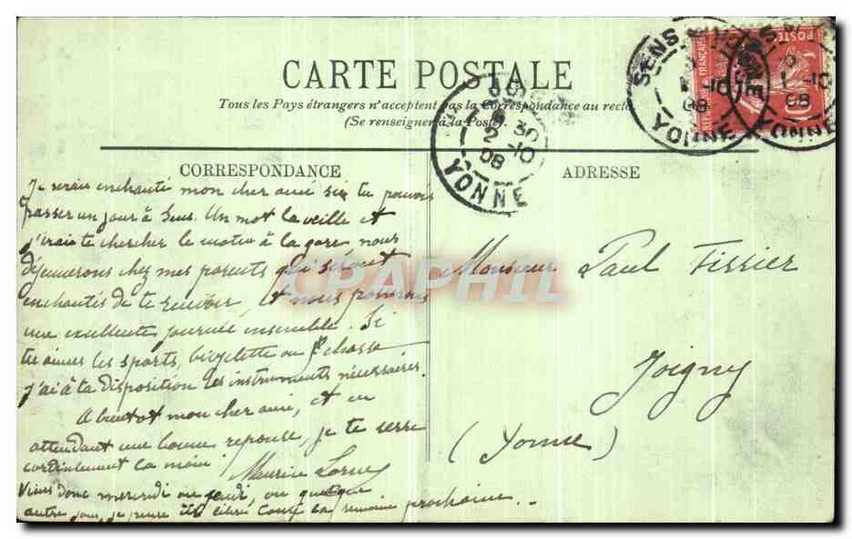 CPA Sens La Cathedrale Retubie Faisant partie du Monument eleve par Tristan de Sallazar a la memoire de ses parents — Rückseite