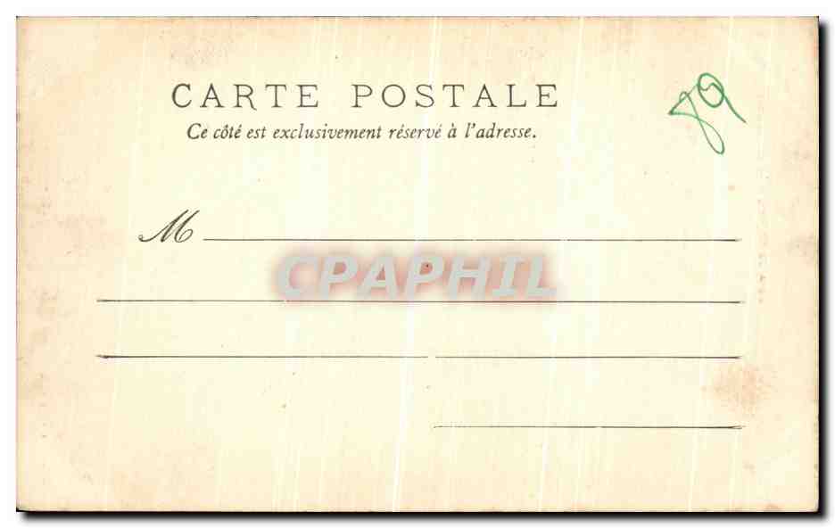 Tête sculptée — détail de la façade de la cathédrale de Saintes — éditeur : Collection F. de Fons — Reverso