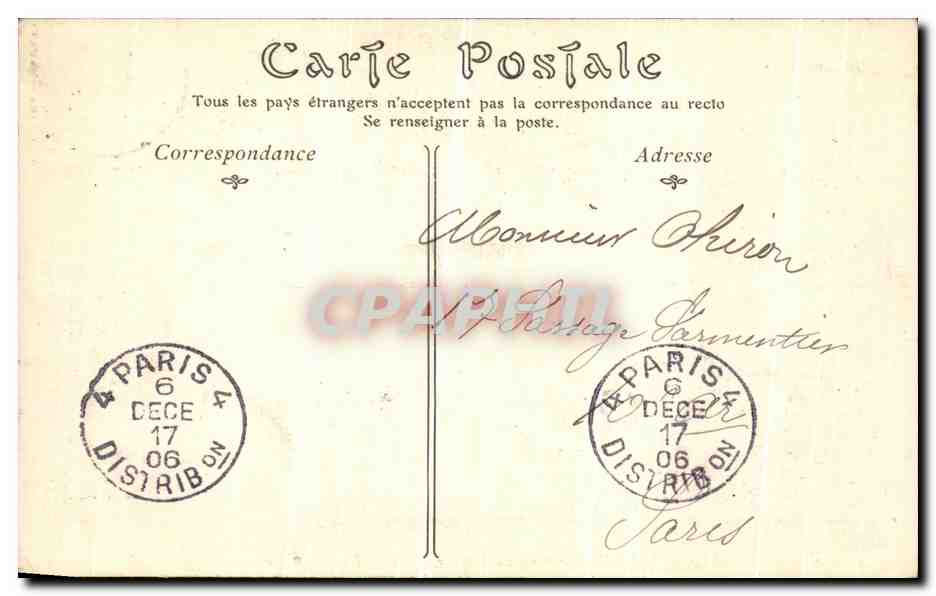 SANS — La Porte de la poterne des anciennes fortifications Gallo-Romaines — éditeur N.D. (non identifié) — Verso