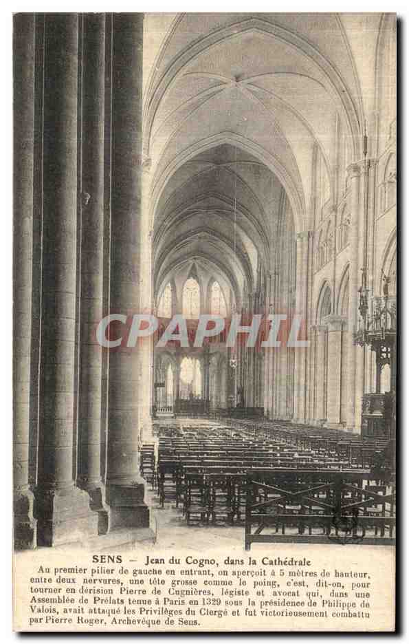 Sens — Jean du Cogno dans la Cathédrale — texte historique imprimé