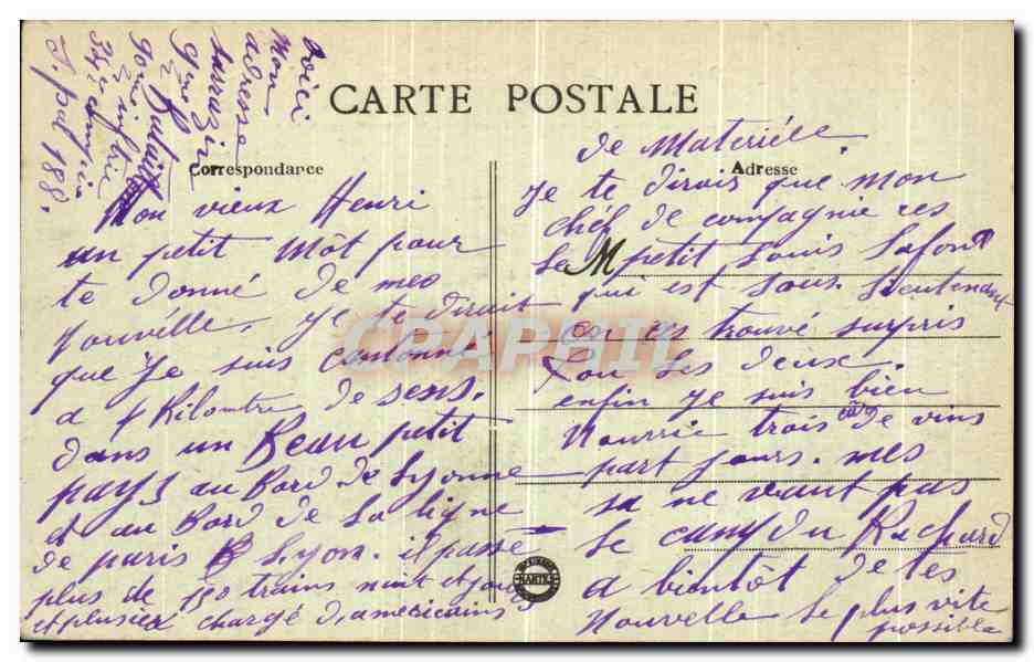 CPA Sens L Yonne le grand pont L eglise Saint Maurice Le faubourg et les montagnes du chemin neuf  — Rückseite