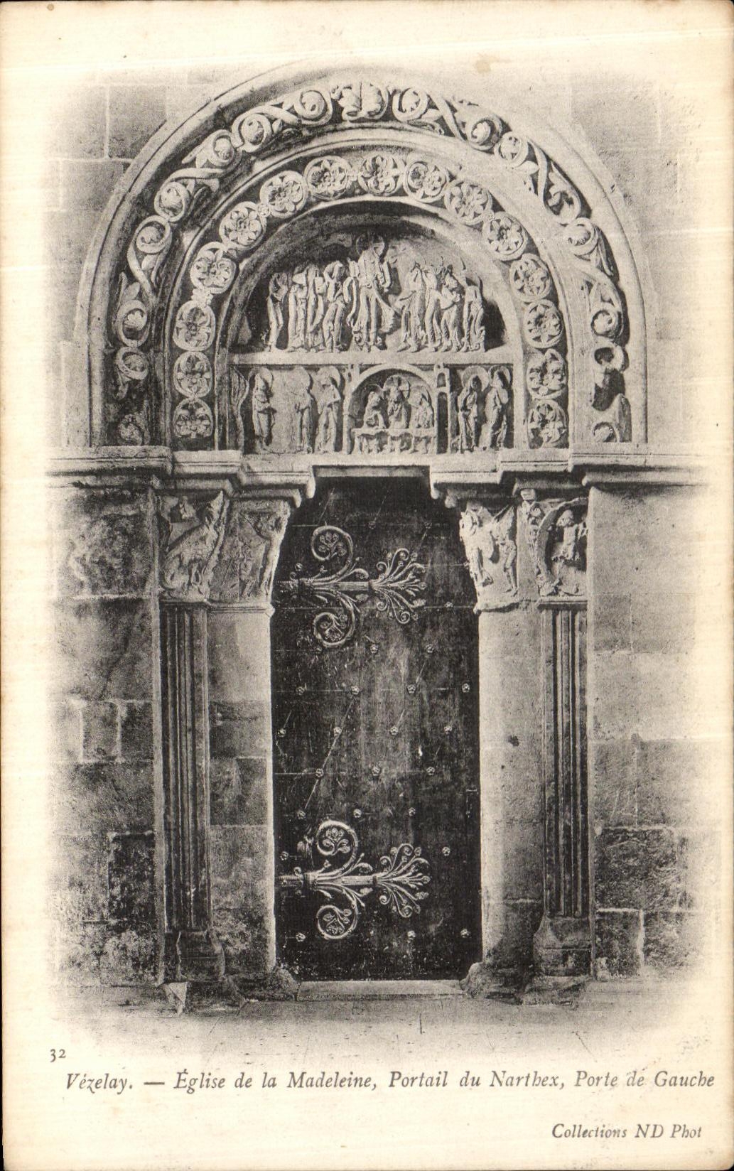 Vézelay — Église de la Madeleine, Portail du Nartbex, Porte de Gauche — Collections ND Phot