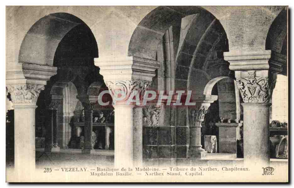 Vézelay — Basilique de la Madeleine — Tribune du Narthex, Chapiteaux Capital