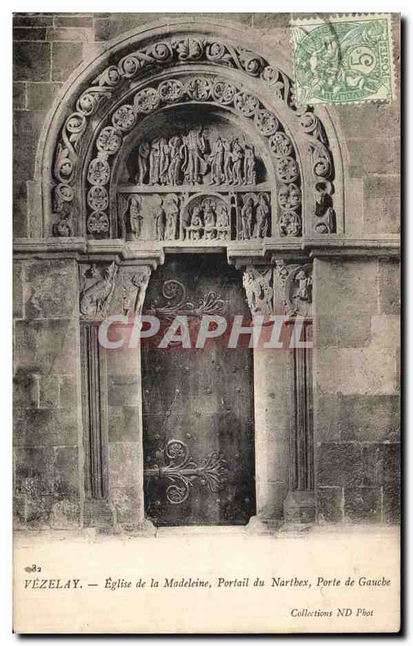 VÉZELAY — Église de la Madeleine, Portail du Nartbex, Porte de Gauche