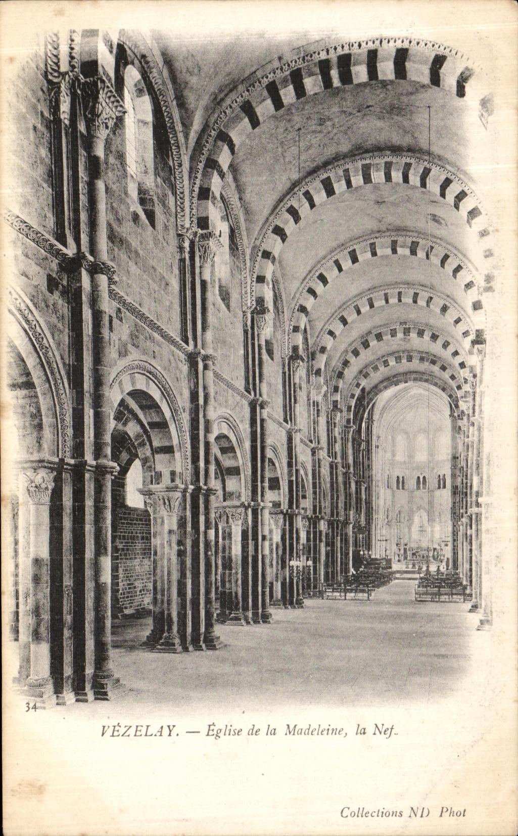 VÉZELAY — Église de la Madeleine, la Nef — Collections ND Phot