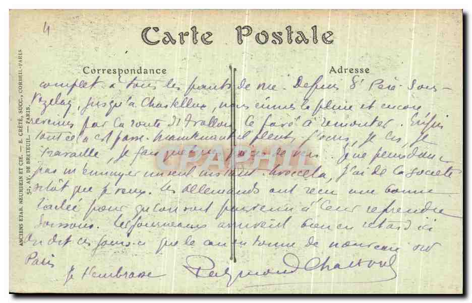 CPA Vezelay Vue Generale Prise de la Route de Saint Pierre — Rückseite