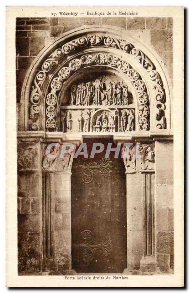 Vézelay — Basilique de la Madeleine — Porte latérale droite du Narthex
