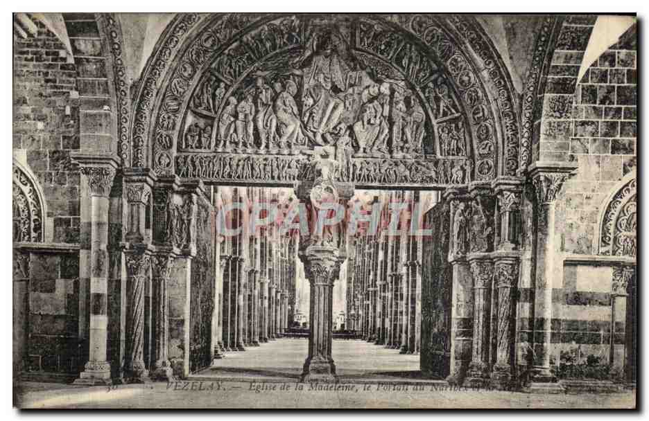 CPA Vezelay Eglise de la Madeleine La Porte du Narthex