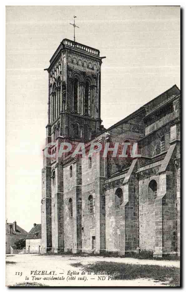 Vézelay — Église de la Madeleine, la Tour-occidentale (côté sud) — ND Pbor