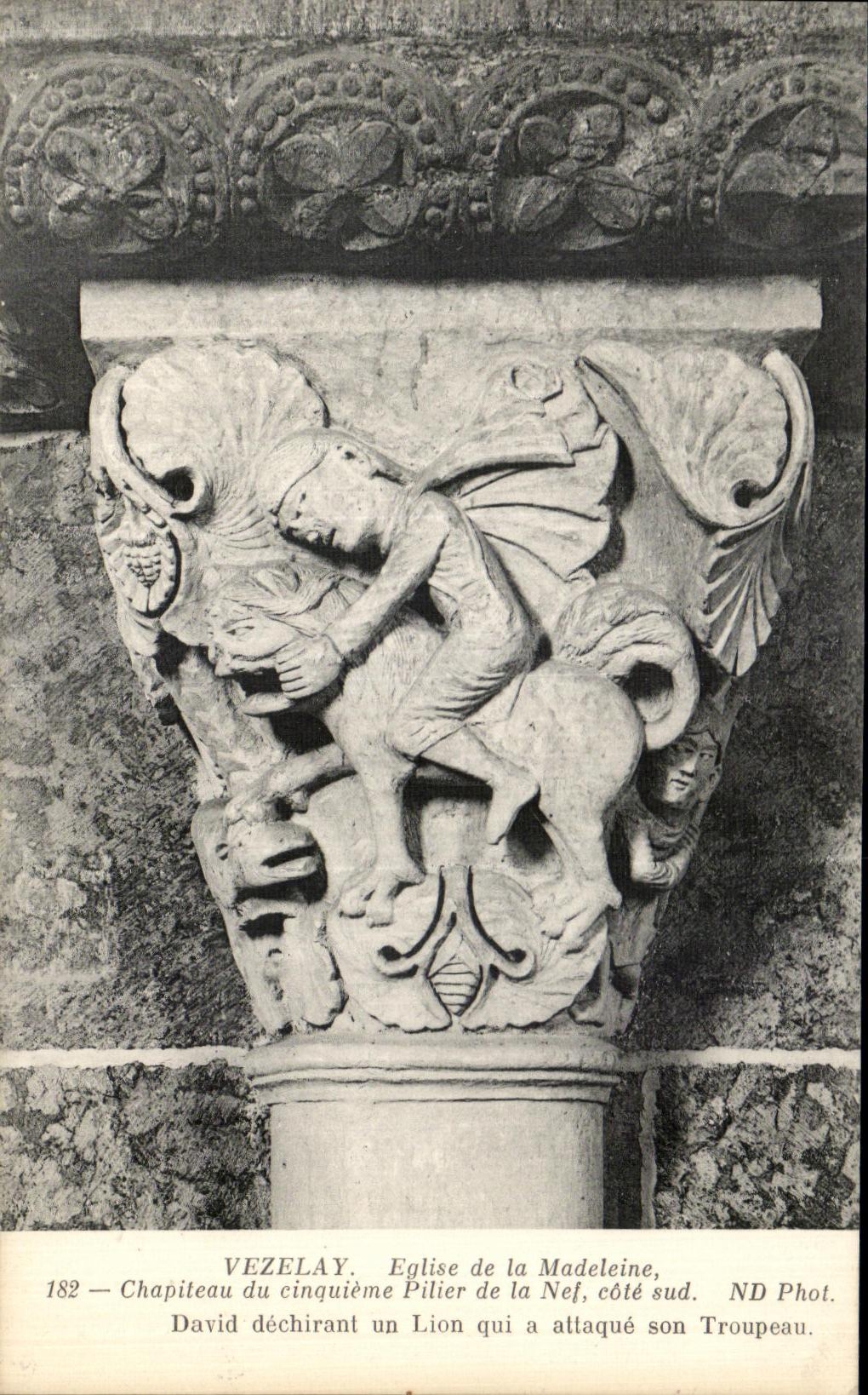 Vézelay — Chapiteau du cinquième pilier de la nef, côté sud — ND Phot. Troupeau