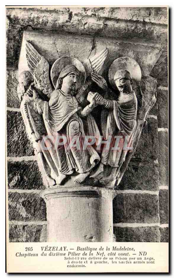 Vézelay — Chapiteau du dixième pilier de la nef, côté ouest — Basilique de la Madeleine
