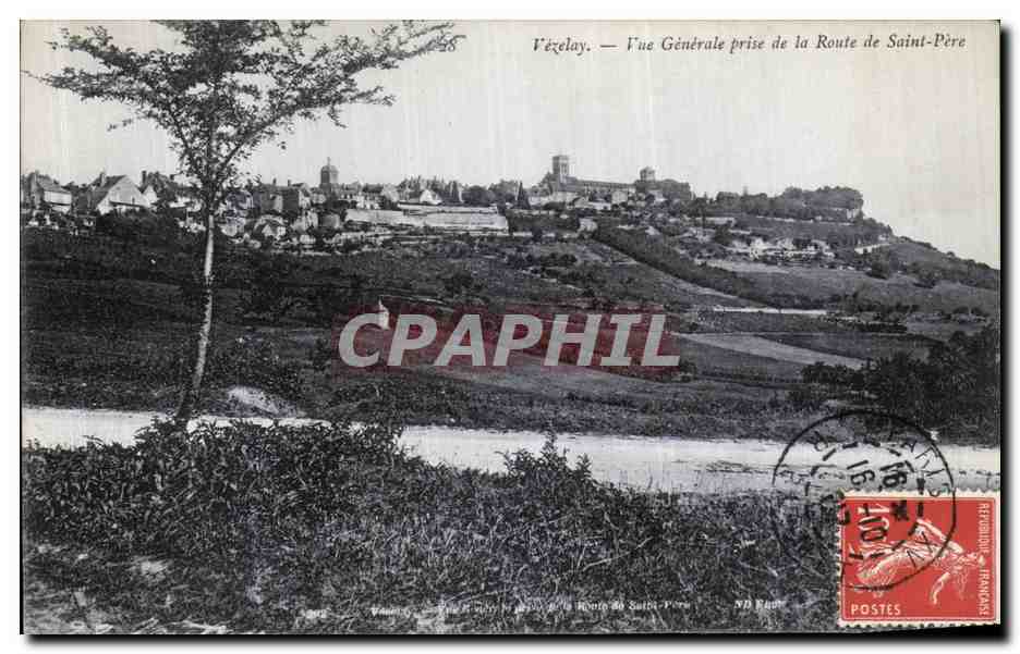 Vézelay — Vue Générale prise de la Route de Saint-Père — Éditeur : N.D. Rauf