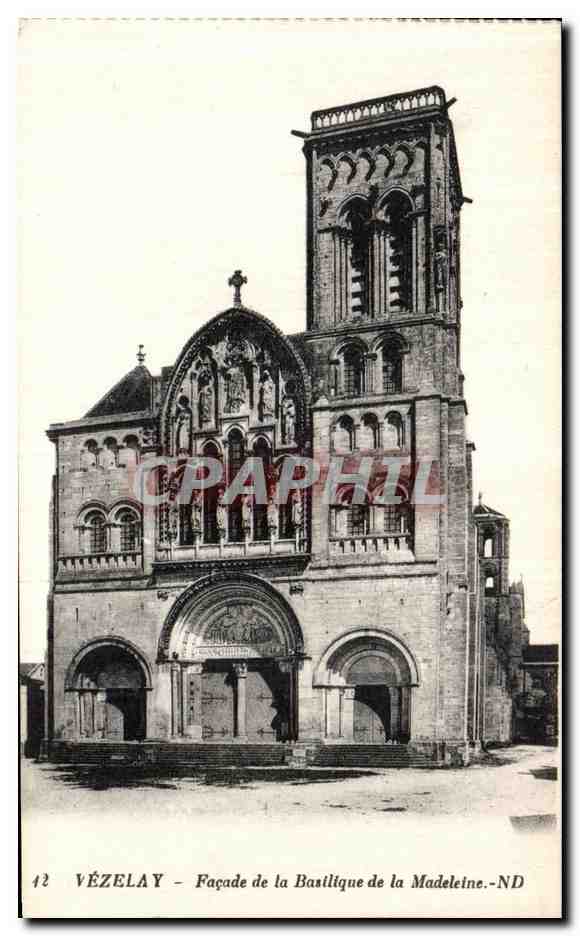 Vézelay — Façade de la Basilique de la Madeleine — CPAPHIL 42