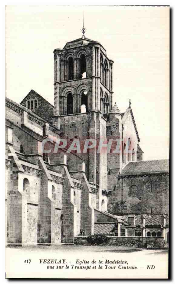 Vézelay - Église de la Madeleine, vue sur le transept et la tour centrale — ND